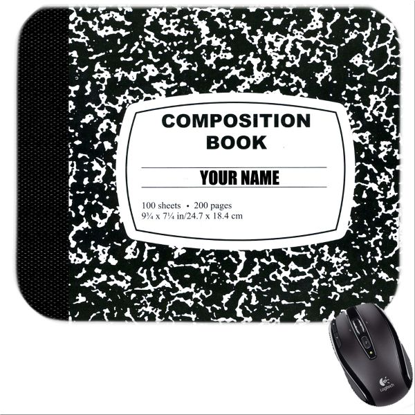 Personalized Black Composition Book Mousepad #1