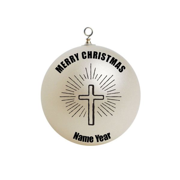 Personalized Cross Christmas Ornament 1