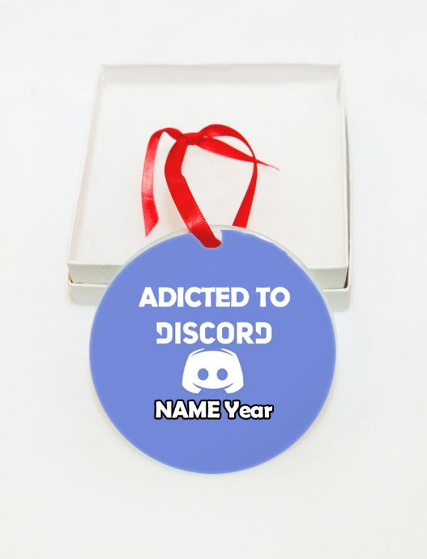 Personalized Addicted to Discord GLASS Ornament  Gift  #1