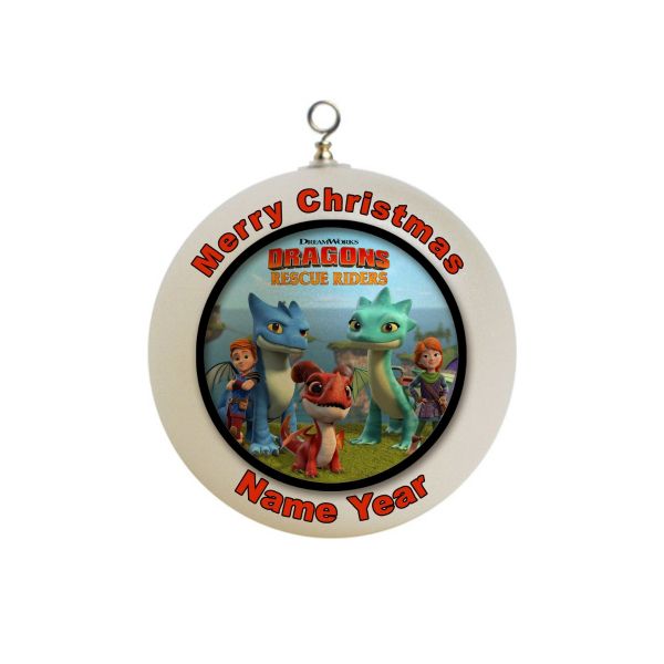 Personalized Dragons Rescue Riders Christmas Ornament With Dak and Leyla  #1