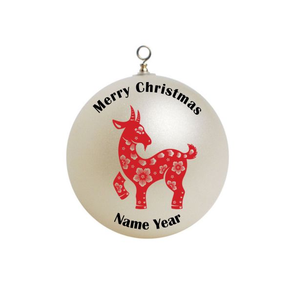 Personalized Chinese Zodiac Animals Year of Goat Christmas Ornament #20