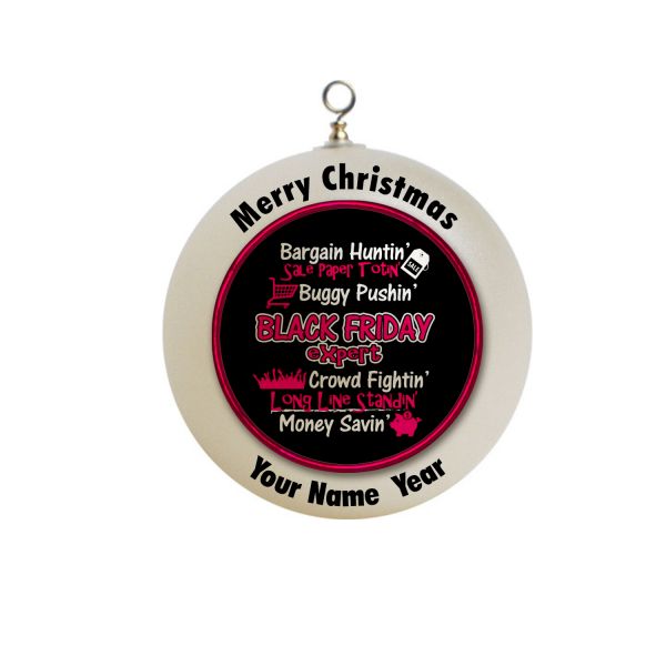 Personalized Black Friday Expert Sale Paper Totin Growd Fighting Money savin Ornament Custom gift Funny #21