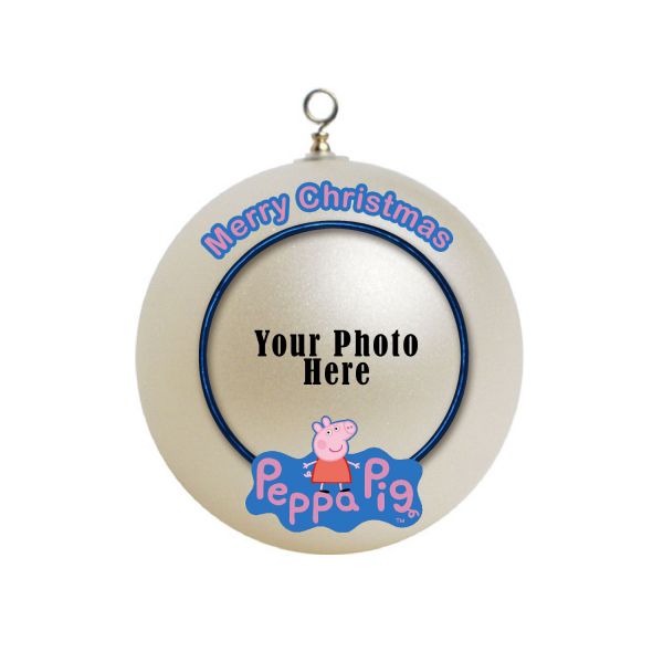 Personalized Chloe Peppa Pig Photo Border  Ornament Custom Border Gift #22