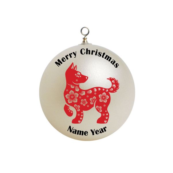 Personalized Chinese Zodiac Animals Year of Dog Christmas Ornament #23