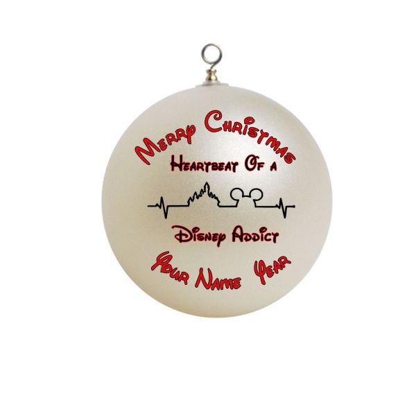 Personalized  Disneyland Heartbeat of a disney addict Christmas Ornament 2