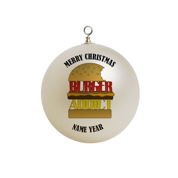Personalized  Food Burger Addict Funny Ornament  #2
