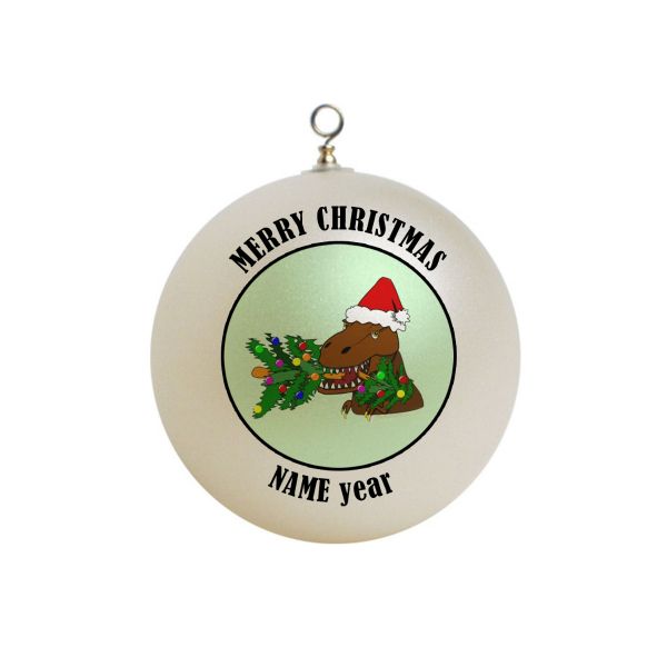 Personalized Trex holding a tree in mouth #2