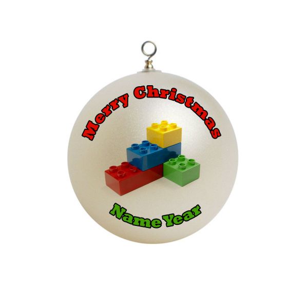 Personalized Lego Blocks Christmas Ornament Custom Gift #2