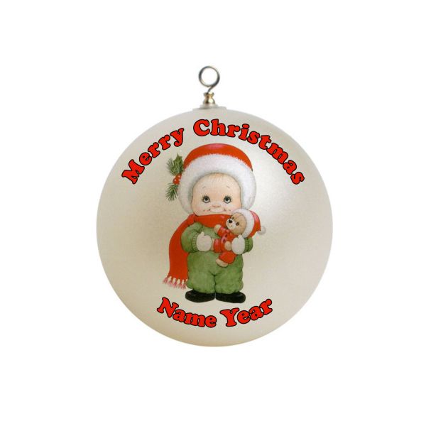 Personalized Cute child holding a bear  Christmas Ornament Custom Gift #2