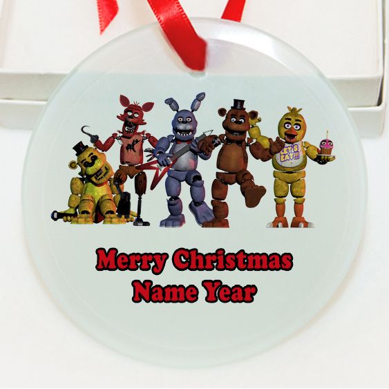 Personalized   Five Nights at Freddys GLASS Ornament Custom Gift #2