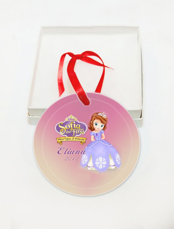 Personalized Princess Sofia Glass Christmas Ornament Custom Gift #2