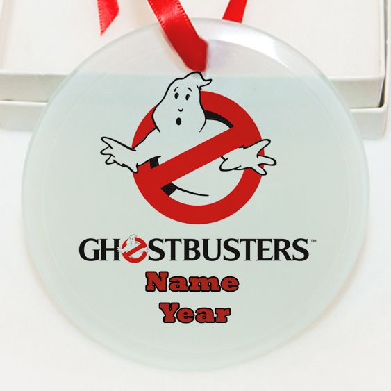 Personalized Ghostbusters LOGO GLASS Ornament  Gift #2