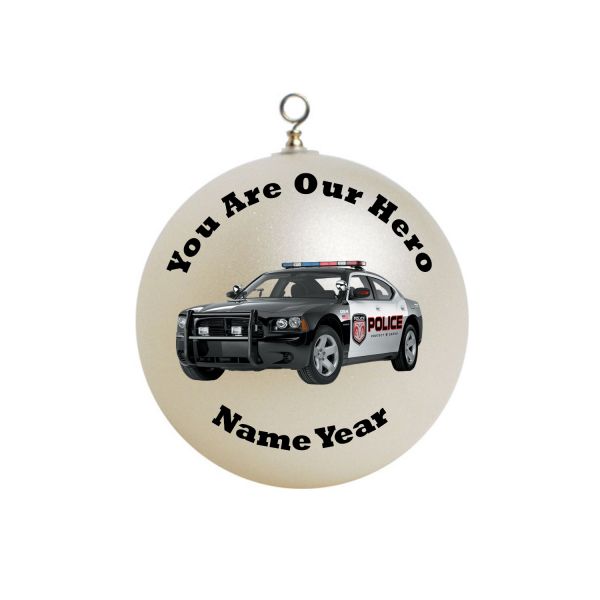 Personalized  Our Hero Police Car Police Officer Christmas Ornament  #2