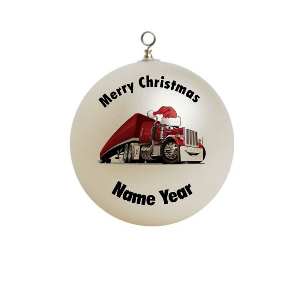 Personalized Truck With Christmas hat Christmas Ornament Gift #2