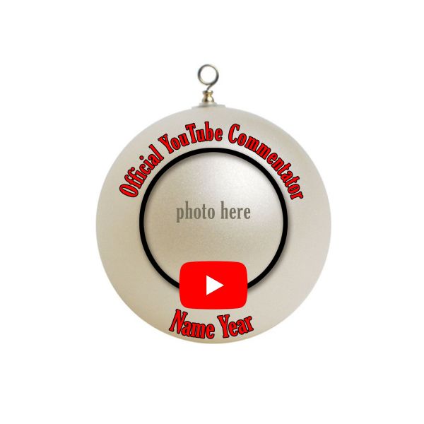 Personalized Official YouTube Commentator ADD PHOTO Christmas Ornament Custom Gift #2