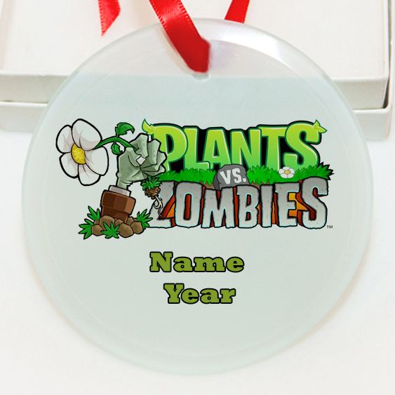 Personalized Plants vs Zombies GLASS Ornament  Gift #2