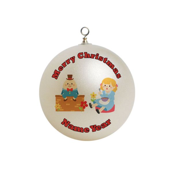 Personalized Nursery Rhyme Mother Goose on bricks with a girl Ornament 2