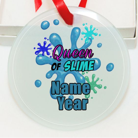 Personalized Queen Of Slime GLASS Ornament Custom Gift #2