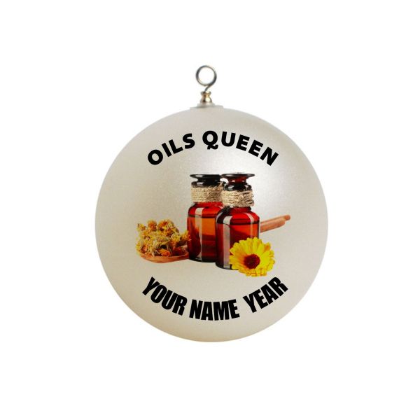 Personalized Essential Oils Queen with a sunflower Ornament 2