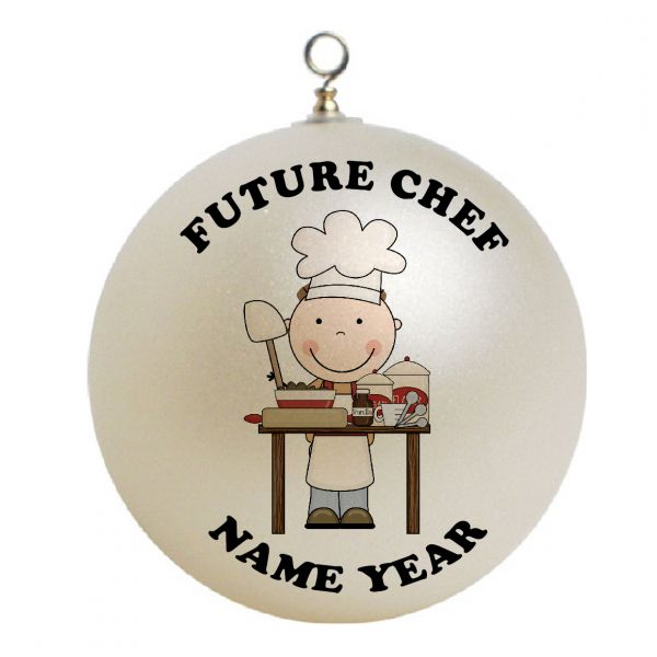 Personalized  Boy Chef Cooking Christmas Ornament Custom Gift #2