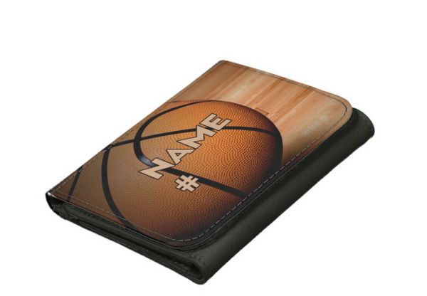 Small Faux Leather Wallet basketball 1