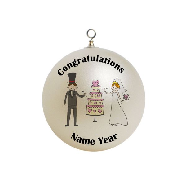 Personalized Wedding Gift, Engagement Gift, Wedding, Bride Groom Gift Congratulations Christmas Ornament #2