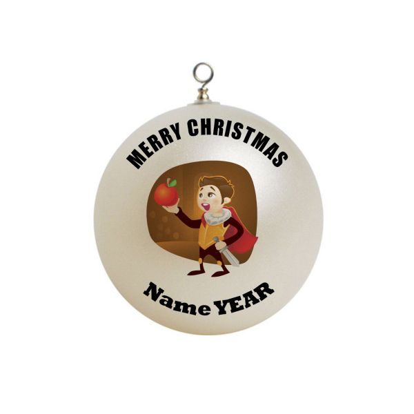 Personalized Actor  Man with a apple in a play prince Christmas Ornament 2