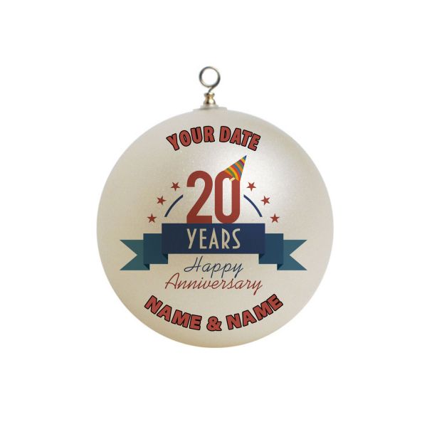Personalized 20th Anniversary  Christmas Ornament Custom Gift #2