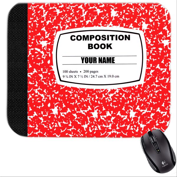Personalized Red Composition Book Mousepad #2