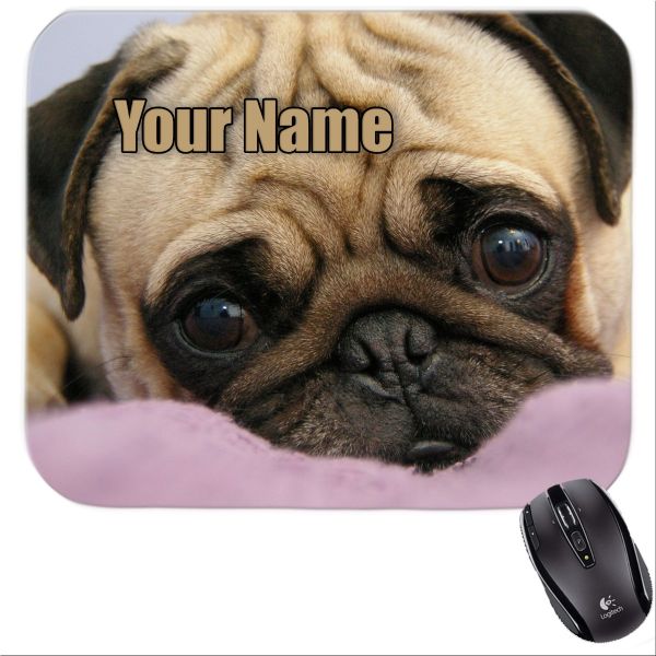 Personalized Pug Cute Dog Mousepad Pug 2