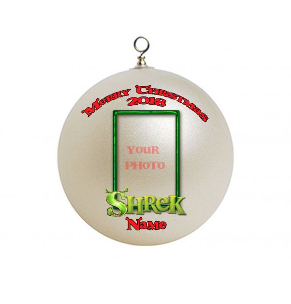 Personalized ADD PHOTO Personalized Square Frame Shrek Christmas ornament Custom 2
