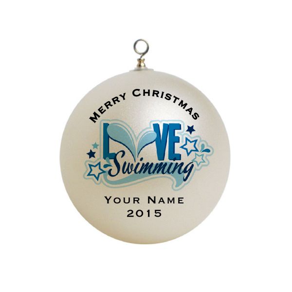 Personalized Swimming  I Love Swimming Christmas Ornament Custom Gift #2