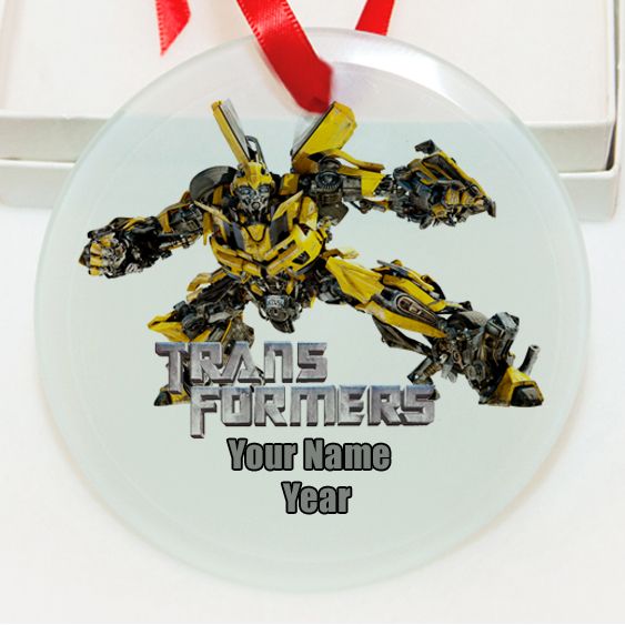 Personalized Transformers Bumblebee GLASS Ornament  Gift #2