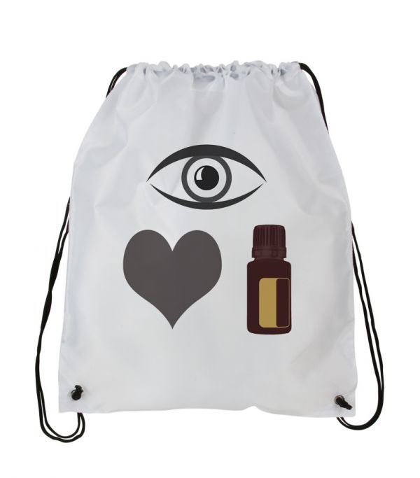Personalized Essential Oils Draw String Back Pack,  Backpack, White Drawstring Bag #2~ Add Name