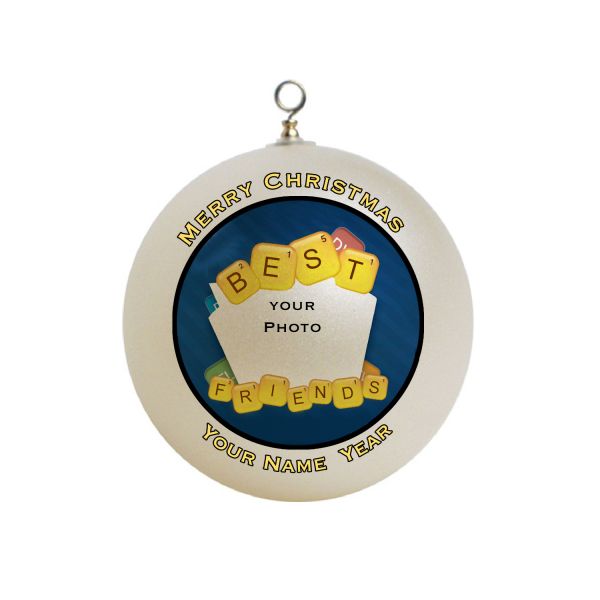 Personalized Words With Friends Best Friends Add Your Photo Ornament #2