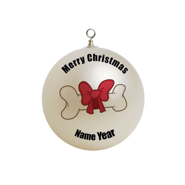 Personalized  Dog Christmas Bone and Dog paw Pet  Ornament 30