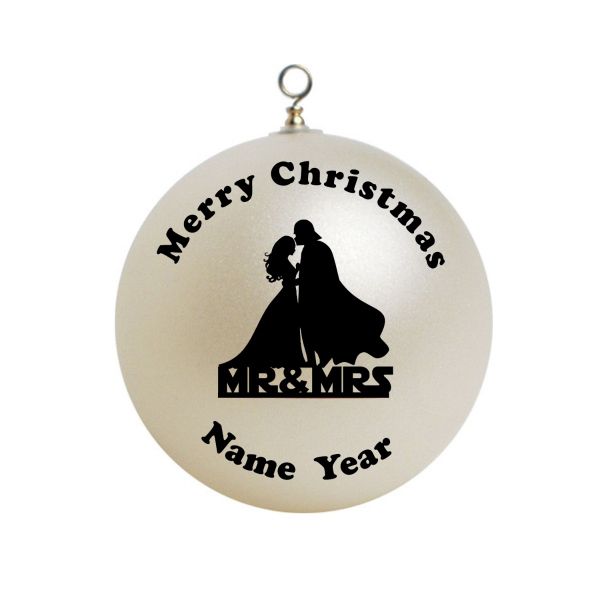 Personalized  Starwars Silhouette Bride and Dart Wader Mr and Mrs Christmas Ornament 31