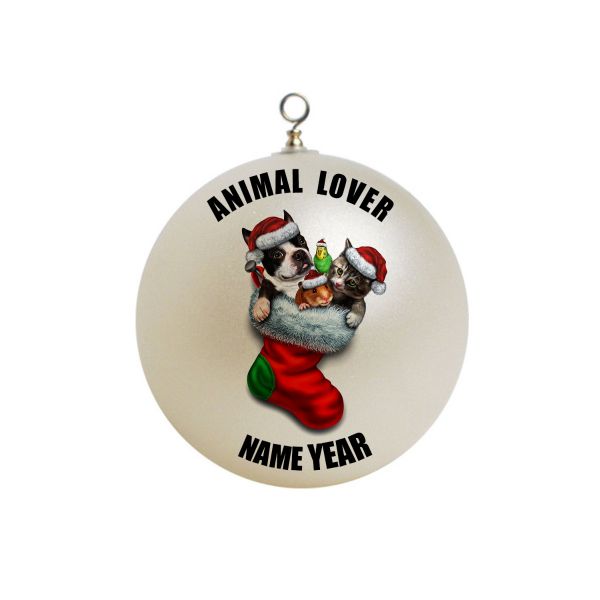 Personalized Animal Lover Cat Dog Hampster Parrot Christmas Ornament 32