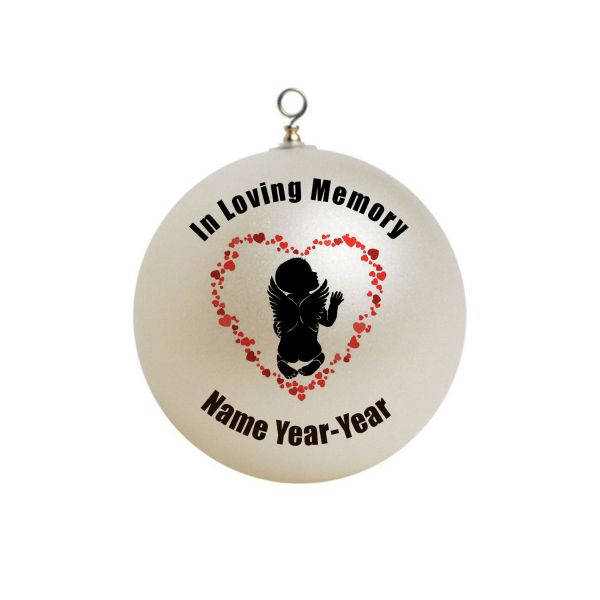 Personalized Memorial Missed Child loss RIP angel red hearts Child Christmas Ornament # 3