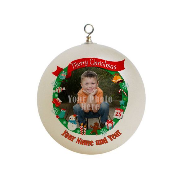 Personalized Christmas Wreath Border,  Ornament Custom Border Gift #3