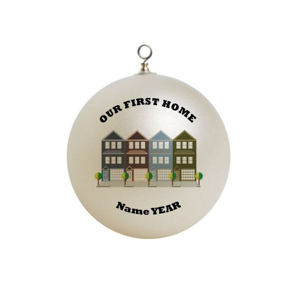 Personalized  Our First Home Townhome Townhouse Apartment Ornament Christmas 3
