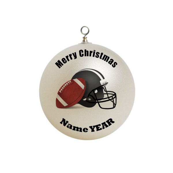 Personalized Boy High School  Football Player Ball and helmet  Ornament Christmas 3