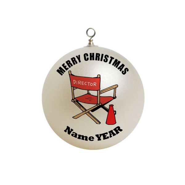 Personalized Actor Director Theater Red Chair Christmas Ornament 3