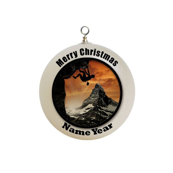 Personalized Rock Climbing Sunset Silhouette Christmas Ornament 3