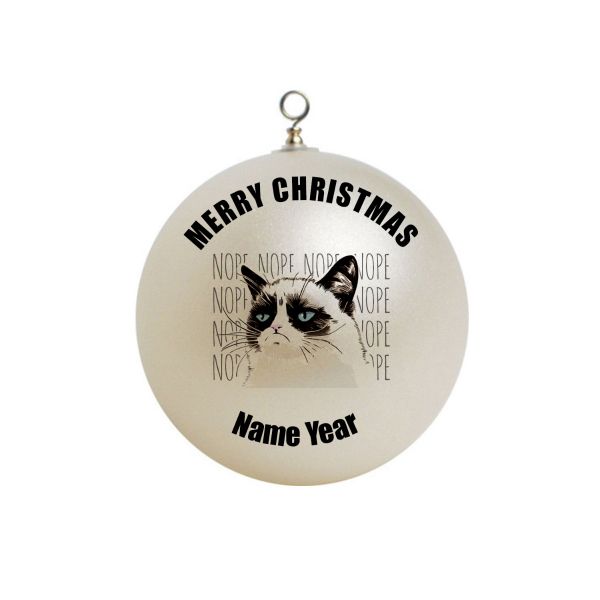 Personalized Grumpy  Cat Ornament 3