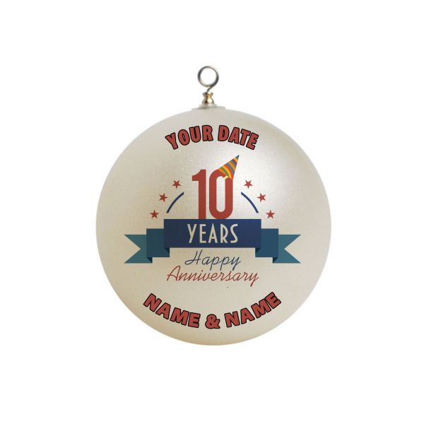 Personalized 10th Anniversary  Christmas Ornament Custom Gift #3