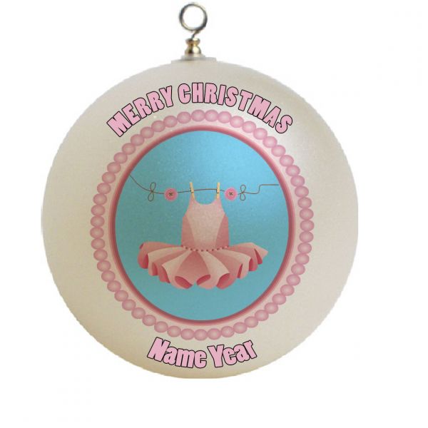 Personalized  pink tutu ballet hanging on a line Christmas Ornament Custom Gift #3