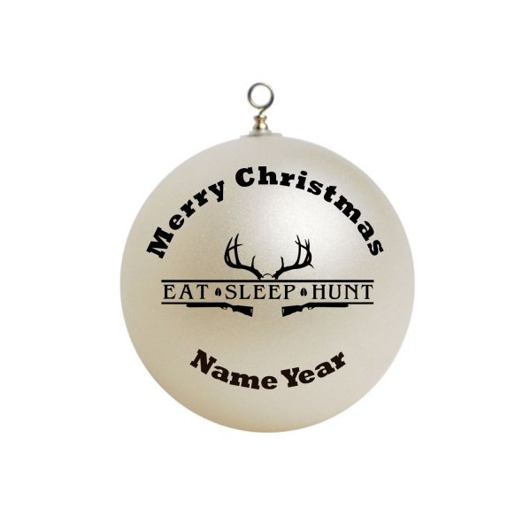 Personalized  Hunting  Eat Sleep Hunt Christmas  Ornament #3