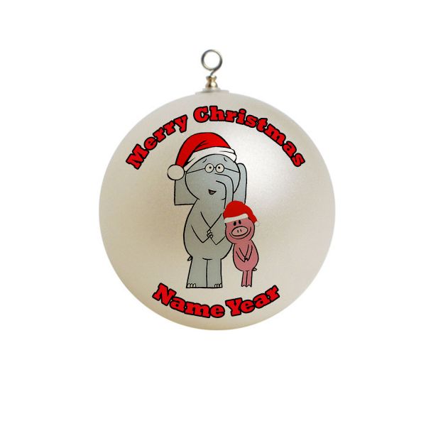 Personalized Elephant and Piggie Christmas Ornament Custom Gift #3