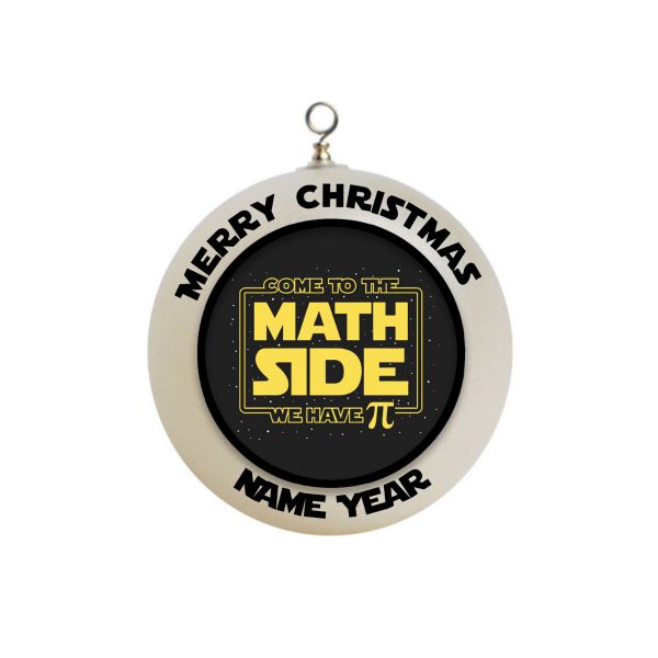 Personalized Star wars math teacher Come to the math Side we have pie Ornament 3